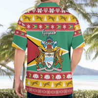 Guyana Christmas Hawaiian Shirt Coat Of Arms with Flag Style - Wonder Print Shop