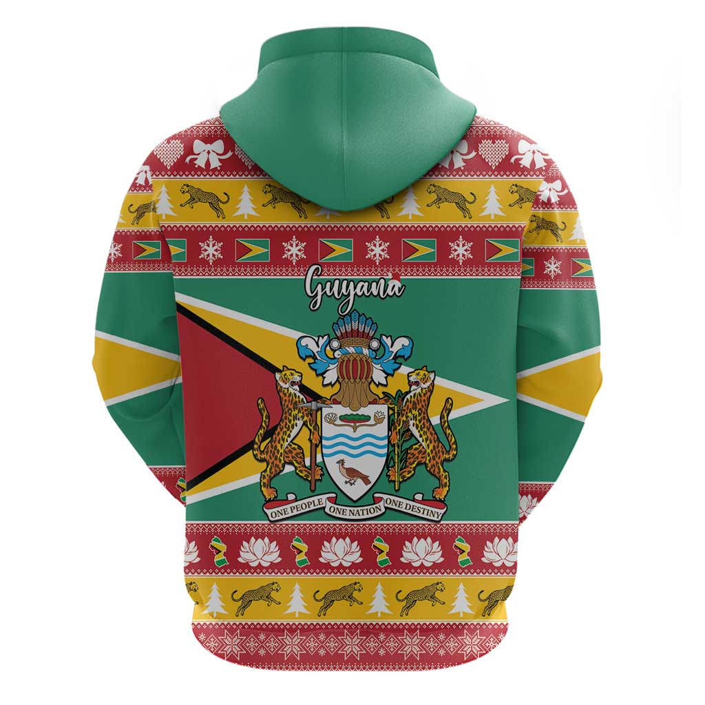 Guyana Christmas Hoodie Coat Of Arms with Flag Style - Wonder Print Shop