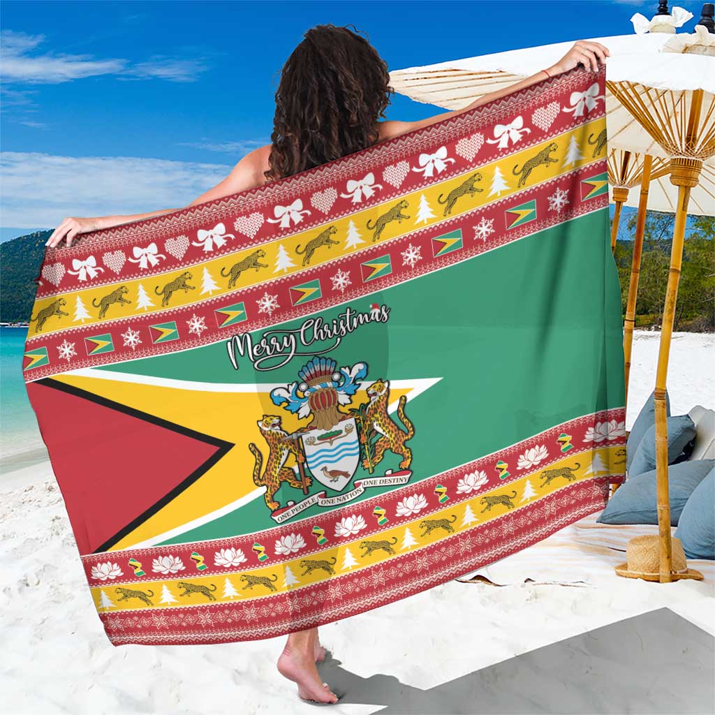 Guyana Christmas Sarong Coat Of Arms with Flag Style - Wonder Print Shop