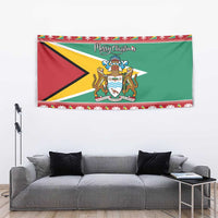 Guyana Christmas Tapestry Coat Of Arms with Flag Style - Wonder Print Shop