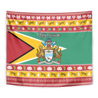 Guyana Christmas Tapestry Coat Of Arms with Flag Style - Wonder Print Shop