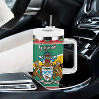 Guyana Christmas Tumbler With Handle Coat Of Arms with Flag Style - Wonder Print Shop