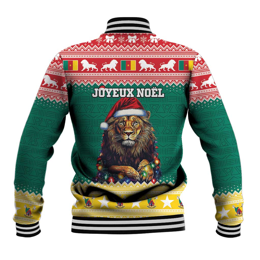 Cameroon Christmas Baseball Jacket Lion Santa Joyeux Noel - Wonder Print Shop