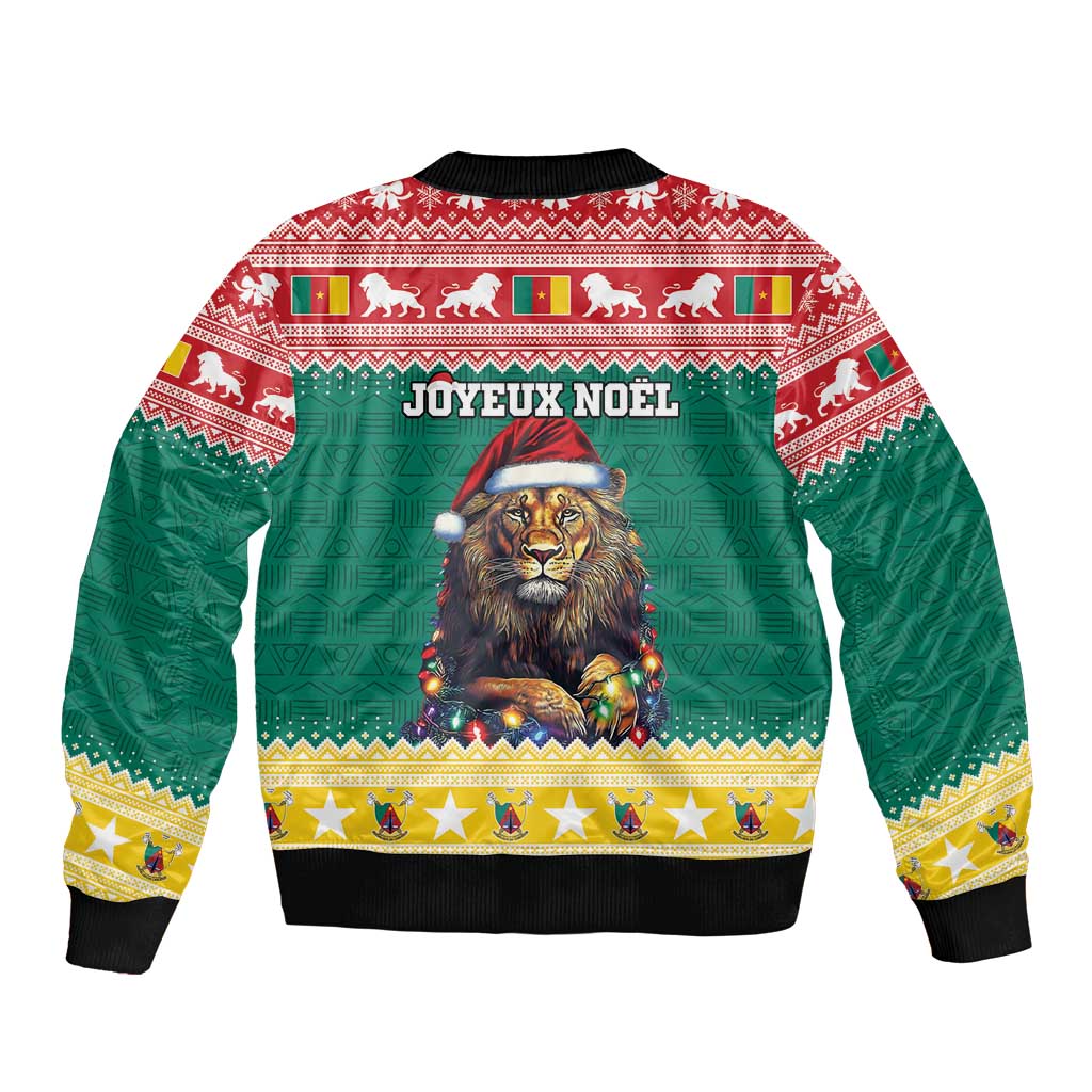 Cameroon Christmas Bomber Jacket Lion Santa Joyeux Noel - Wonder Print Shop