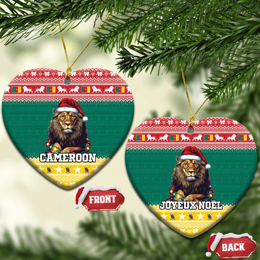 Cameroon Christmas Ceramic Ornament Lion Santa Joyeux Noel - Wonder Print Shop