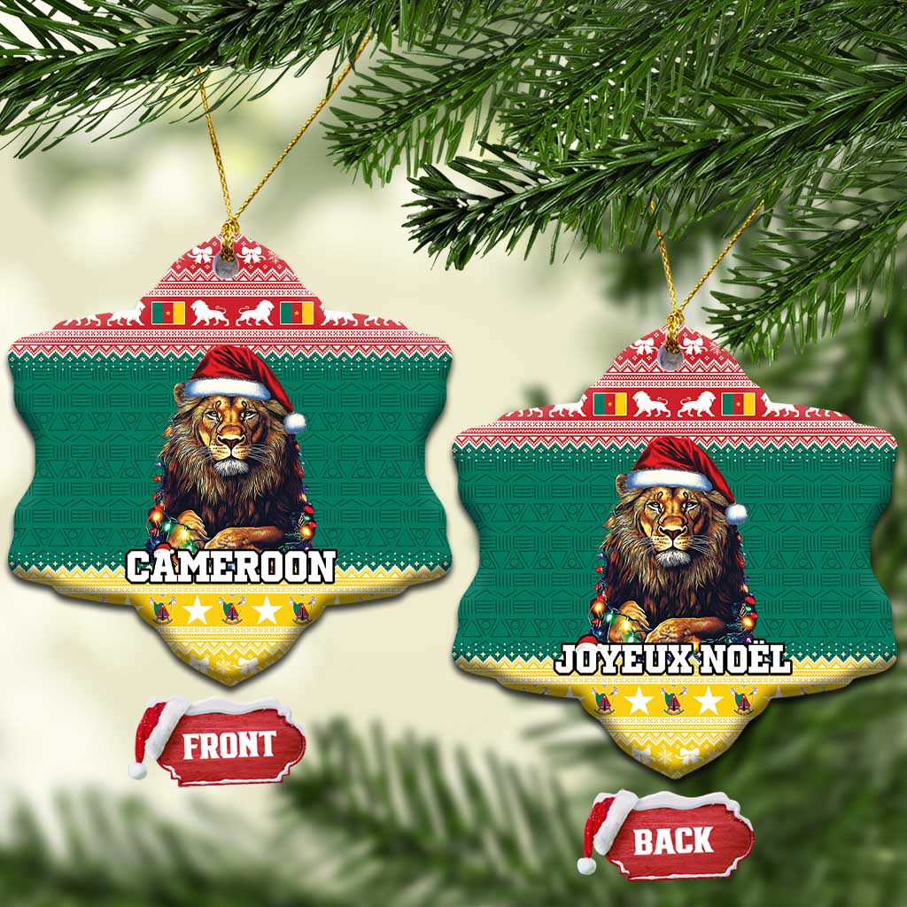 Cameroon Christmas Ceramic Ornament Lion Santa Joyeux Noel - Wonder Print Shop
