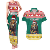 Cameroon Christmas Couples Matching Tank Maxi Dress and Hawaiian Shirt Lion Santa Joyeux Noel - Wonder Print Shop
