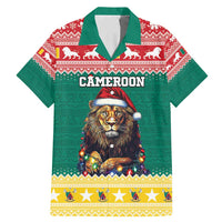 Cameroon Christmas Family Matching Mermaid Dress and Hawaiian Shirt Lion Santa Joyeux Noel - Wonder Print Shop