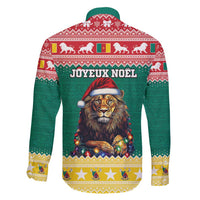 Cameroon Christmas Family Matching Mermaid Dress and Hawaiian Shirt Lion Santa Joyeux Noel - Wonder Print Shop