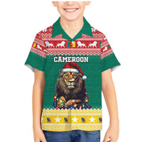 Cameroon Christmas Family Matching Mermaid Dress and Hawaiian Shirt Lion Santa Joyeux Noel - Wonder Print Shop