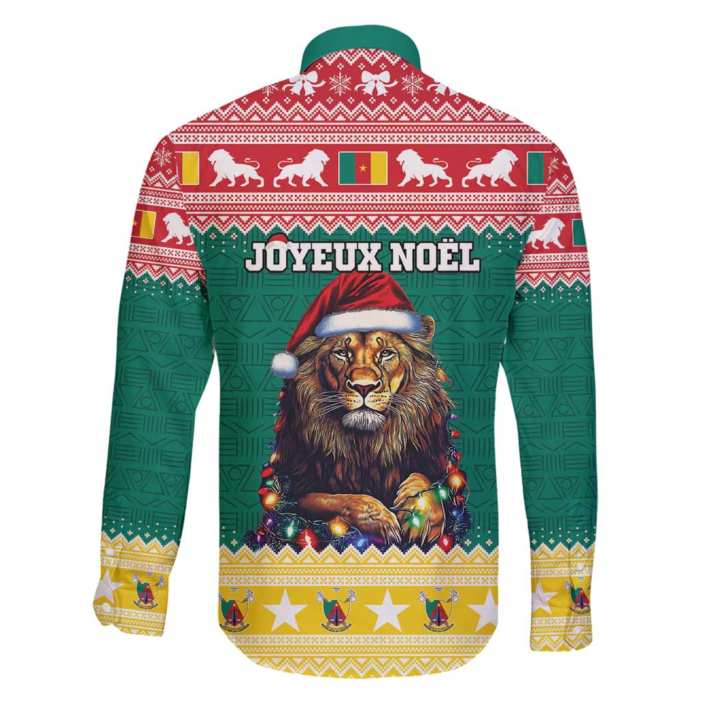 Cameroon Christmas Family Matching Tank Maxi Dress and Hawaiian Shirt Lion Santa Joyeux Noel - Wonder Print Shop