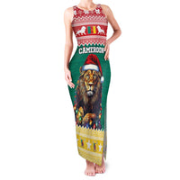 Cameroon Christmas Family Matching Tank Maxi Dress and Hawaiian Shirt Lion Santa Joyeux Noel - Wonder Print Shop