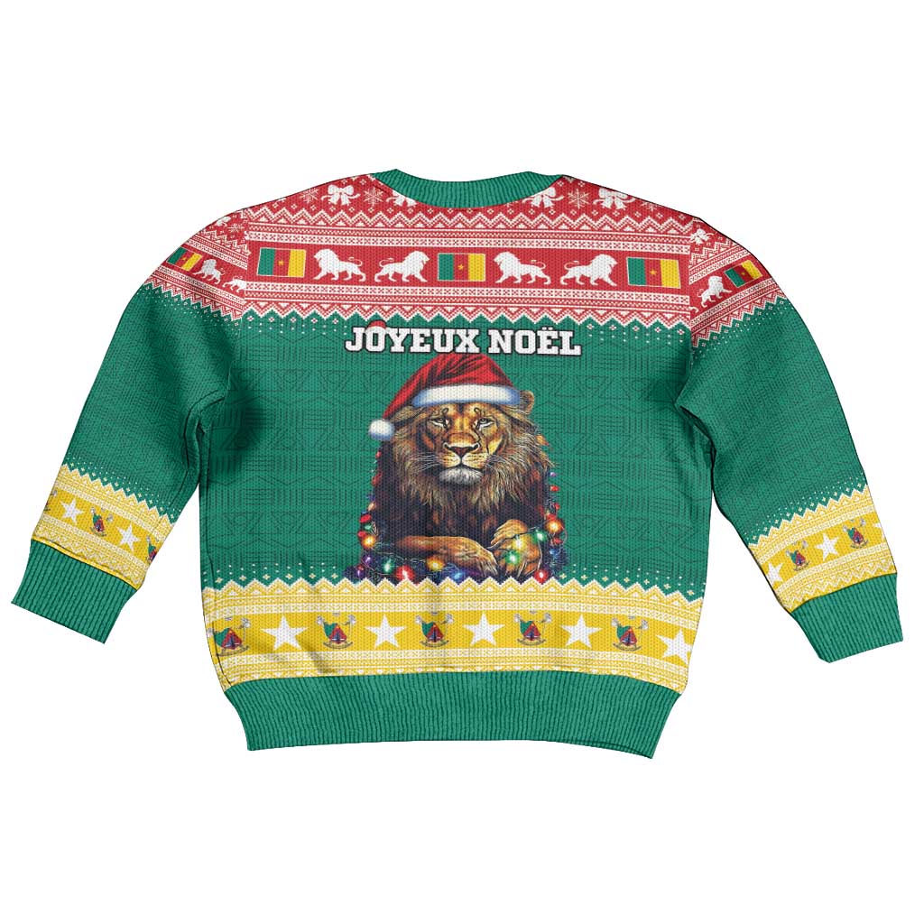 Cameroon Christmas Kid Ugly Christmas Sweater Lion Santa Joyeux Noel - Wonder Print Shop