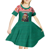 Cameroon Christmas Kid Short Sleeve Dress Lion Santa Joyeux Noel - Wonder Print Shop