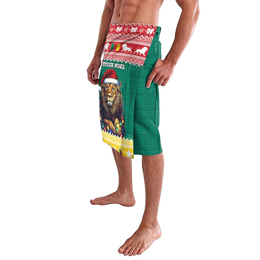 Cameroon Christmas Lavalava Lion Santa Joyeux Noel - Wonder Print Shop