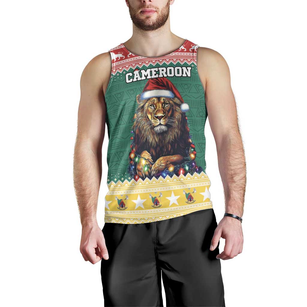 Cameroon Christmas Men Tank Top Lion Santa Joyeux Noel - Wonder Print Shop