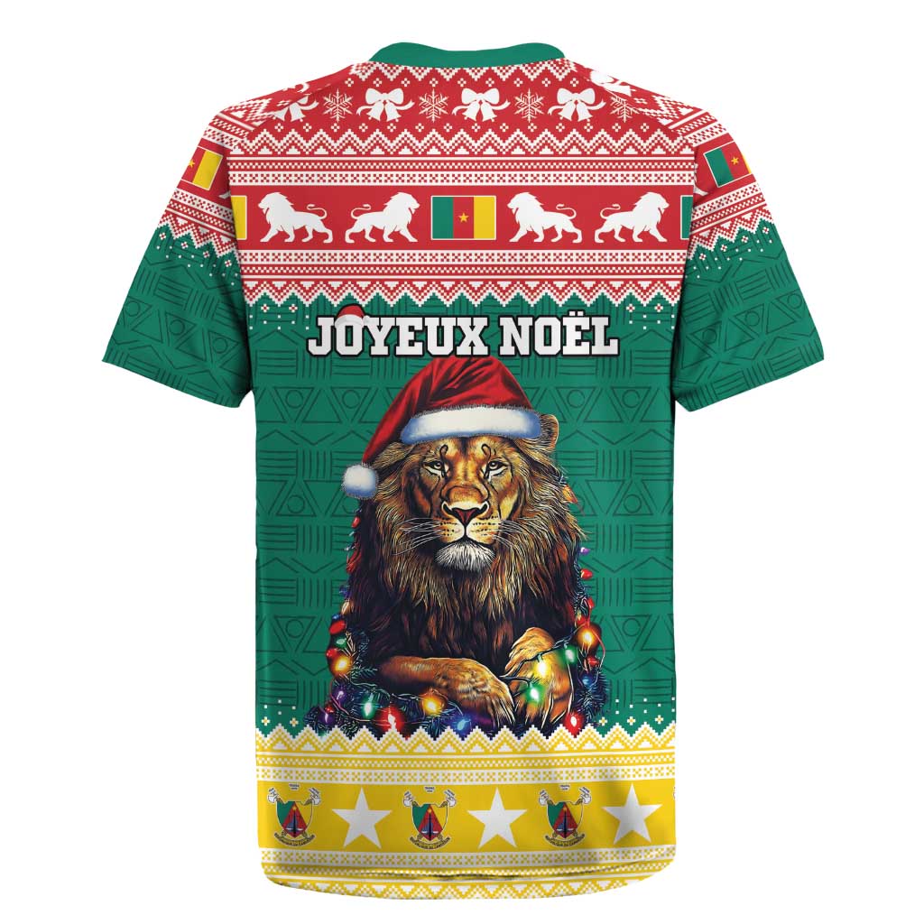 Cameroon Christmas Rugby Jersey Lion Santa Joyeux Noel - Wonder Print Shop