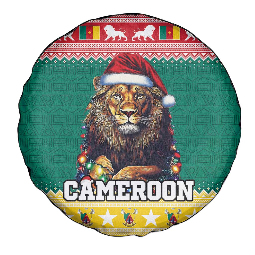Cameroon Christmas Spare Tire Cover Lion Santa Joyeux Noel - Wonder Print Shop