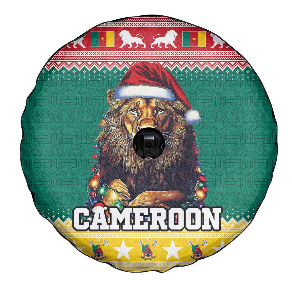 Cameroon Christmas Spare Tire Cover Lion Santa Joyeux Noel - Wonder Print Shop