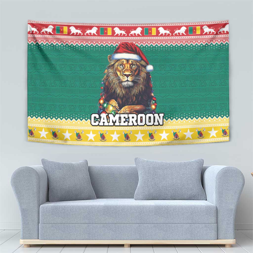 Cameroon Christmas Tapestry Lion Santa Joyeux Noel - Wonder Print Shop