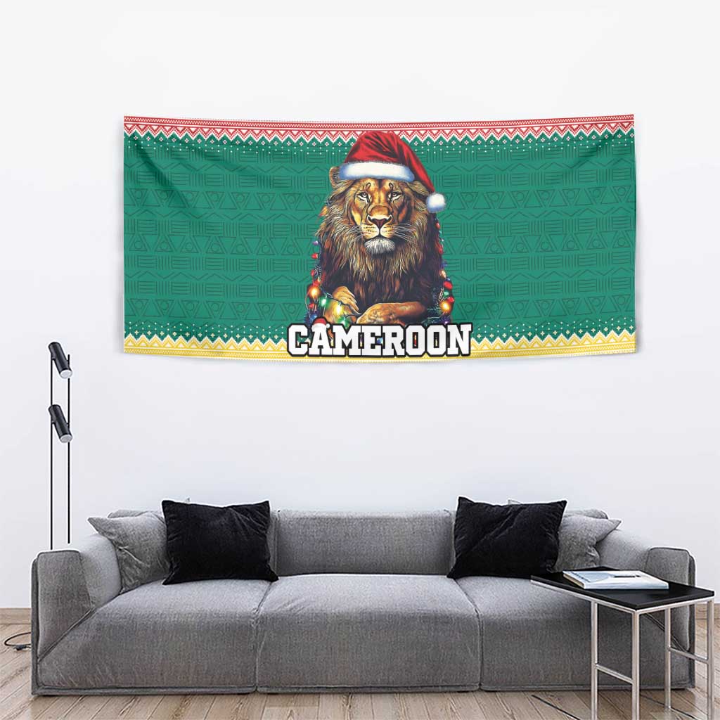 Cameroon Christmas Tapestry Lion Santa Joyeux Noel - Wonder Print Shop