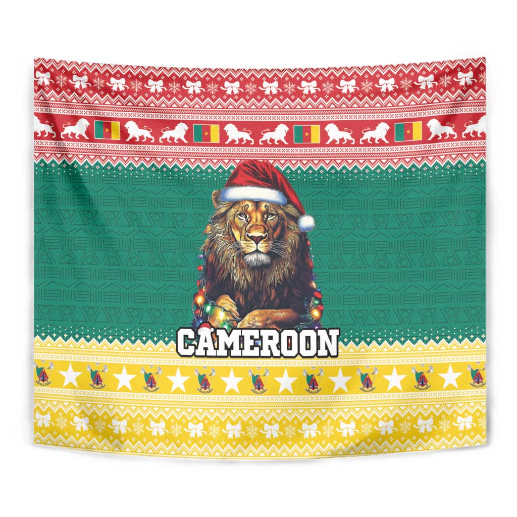 Cameroon Christmas Tapestry Lion Santa Joyeux Noel - Wonder Print Shop
