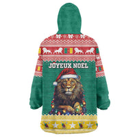 Cameroon Christmas Wearable Blanket Hoodie Lion Santa Joyeux Noel - Wonder Print Shop