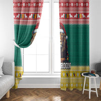 Cameroon Christmas Window Curtain Lion Santa Joyeux Noel - Wonder Print Shop
