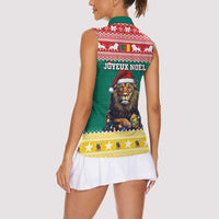 Cameroon Christmas Women Sleeveless Polo Shirt Lion Santa Joyeux Noel - Wonder Print Shop