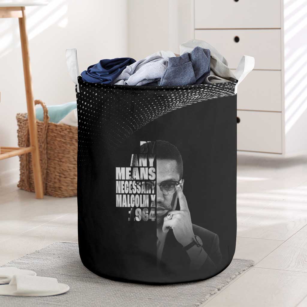 Malcolm X El-Hajj Malik El-Shabazz Laundry Basket By Any Means Necessary - Wonder Print Shop