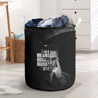 Malcolm X El-Hajj Malik El-Shabazz Laundry Basket By Any Means Necessary - Wonder Print Shop