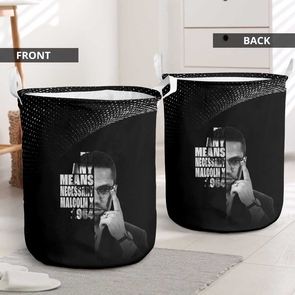 Malcolm X El-Hajj Malik El-Shabazz Laundry Basket By Any Means Necessary - Wonder Print Shop