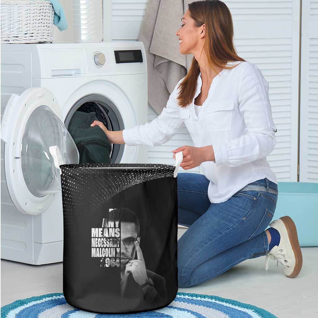 Malcolm X El-Hajj Malik El-Shabazz Laundry Basket By Any Means Necessary - Wonder Print Shop