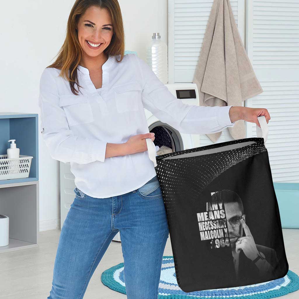 Malcolm X El-Hajj Malik El-Shabazz Laundry Basket By Any Means Necessary - Wonder Print Shop