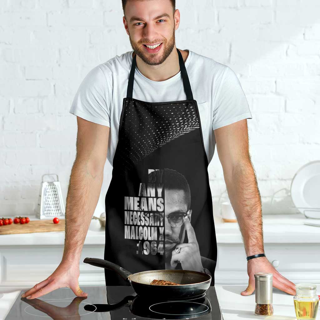 Malcolm X El-Hajj Malik El-Shabazz Apron By Any Means Necessary - Wonder Print Shop