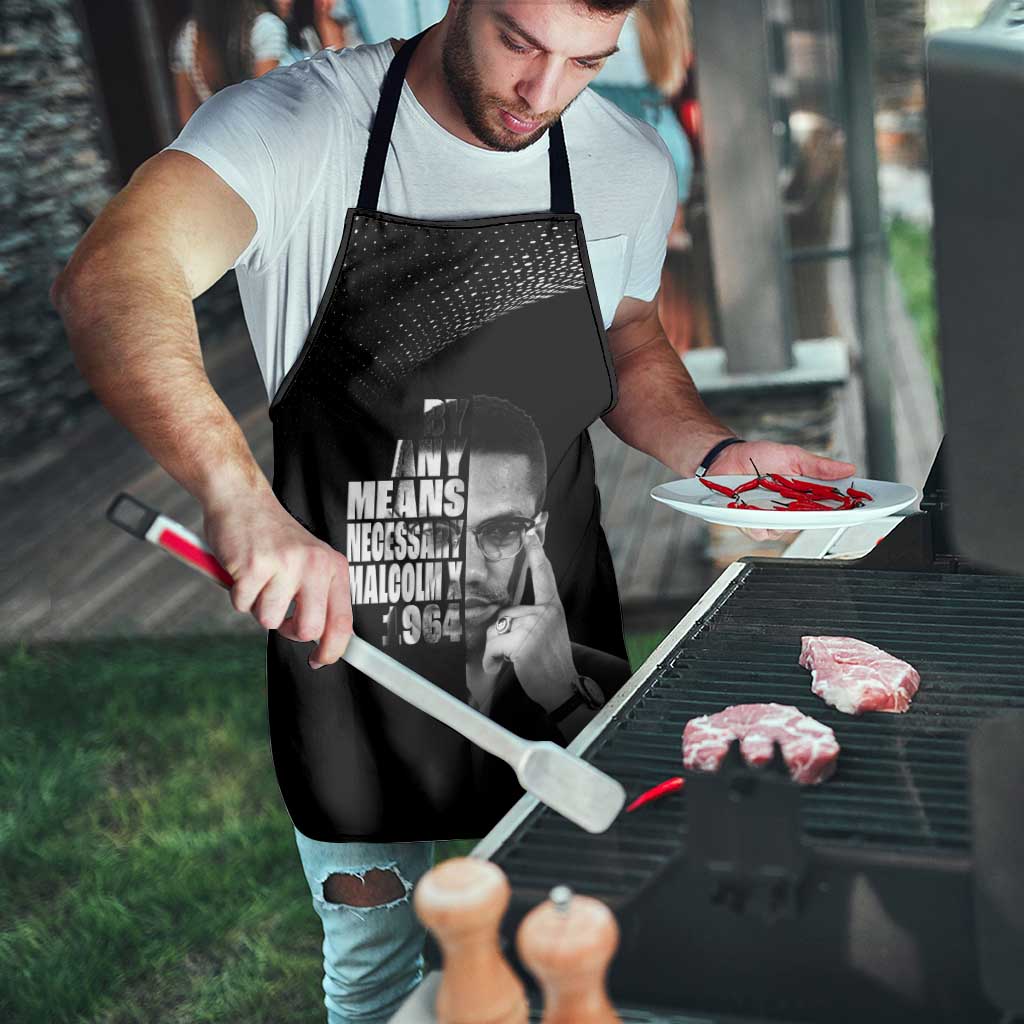 Malcolm X El-Hajj Malik El-Shabazz Apron By Any Means Necessary - Wonder Print Shop