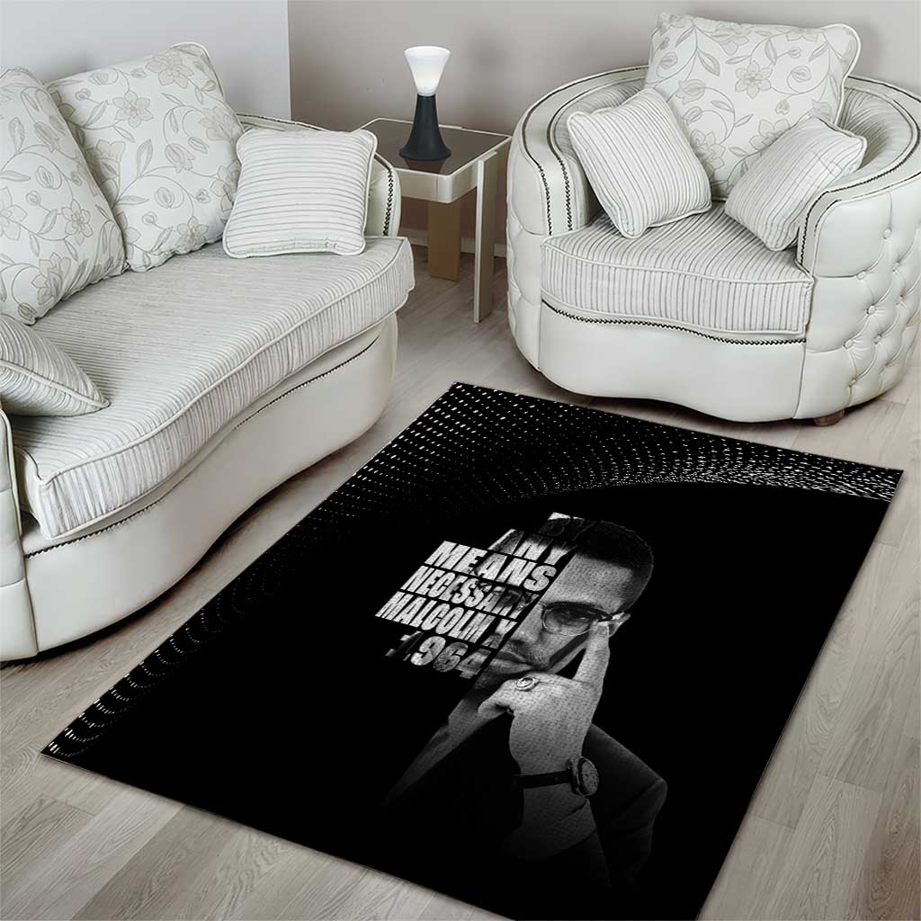 Malcolm X El-Hajj Malik El-Shabazz Area Rug By Any Means Necessary - Wonder Print Shop
