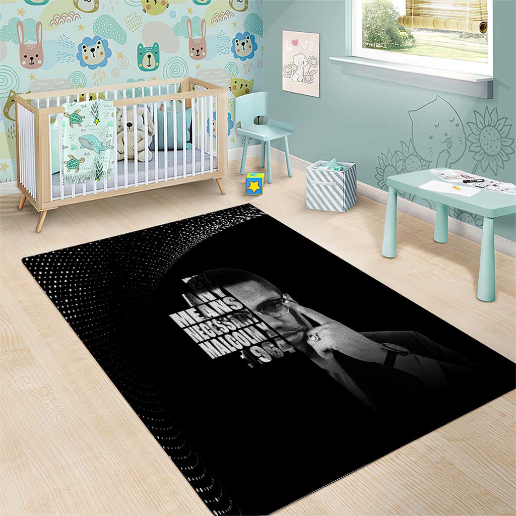 Malcolm X El-Hajj Malik El-Shabazz Area Rug By Any Means Necessary - Wonder Print Shop