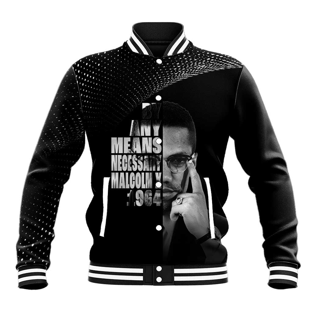 Malcolm X El-Hajj Malik El-Shabazz Baseball Jacket By Any Means Necessary - Wonder Print Shop