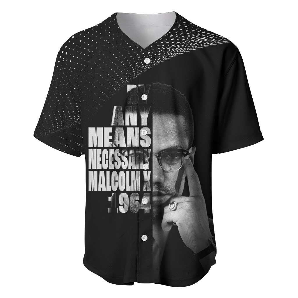 Malcolm X El-Hajj Malik El-Shabazz Baseball Jersey By Any Means Necessary - Wonder Print Shop