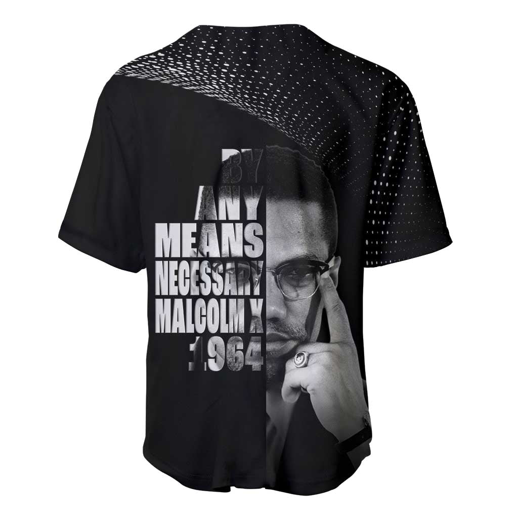 Malcolm X El-Hajj Malik El-Shabazz Baseball Jersey By Any Means Necessary - Wonder Print Shop