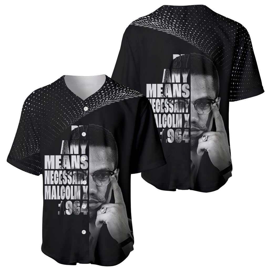 Malcolm X El-Hajj Malik El-Shabazz Baseball Jersey By Any Means Necessary - Wonder Print Shop