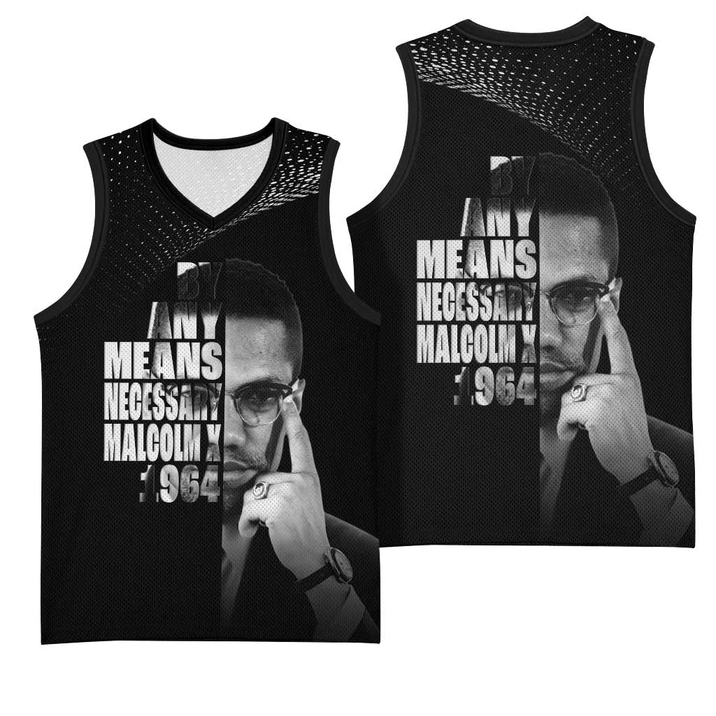 Malcolm X El-Hajj Malik El-Shabazz Basketball Jersey By Any Means Necessary - Wonder Print Shop
