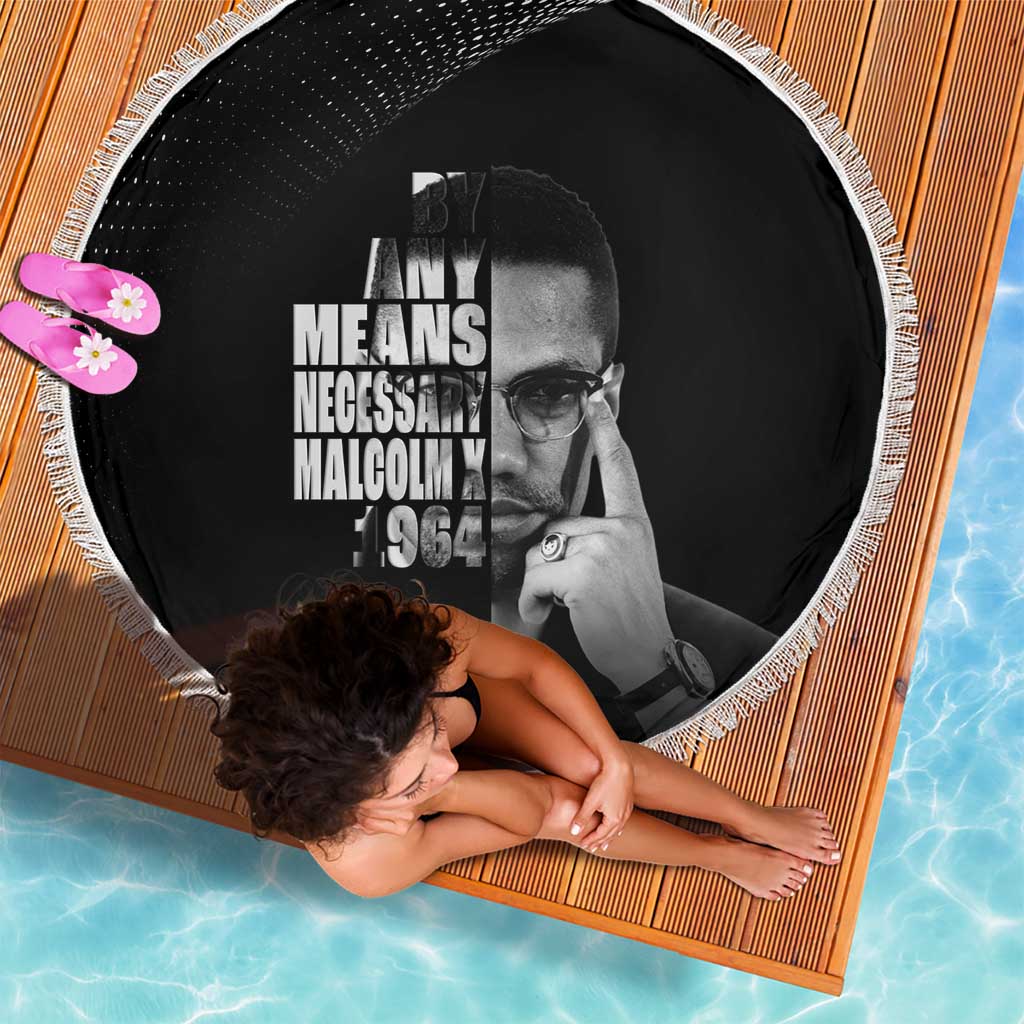 Malcolm X El-Hajj Malik El-Shabazz Beach Blanket By Any Means Necessary - Wonder Print Shop