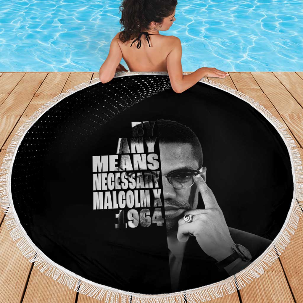 Malcolm X El-Hajj Malik El-Shabazz Beach Blanket By Any Means Necessary - Wonder Print Shop