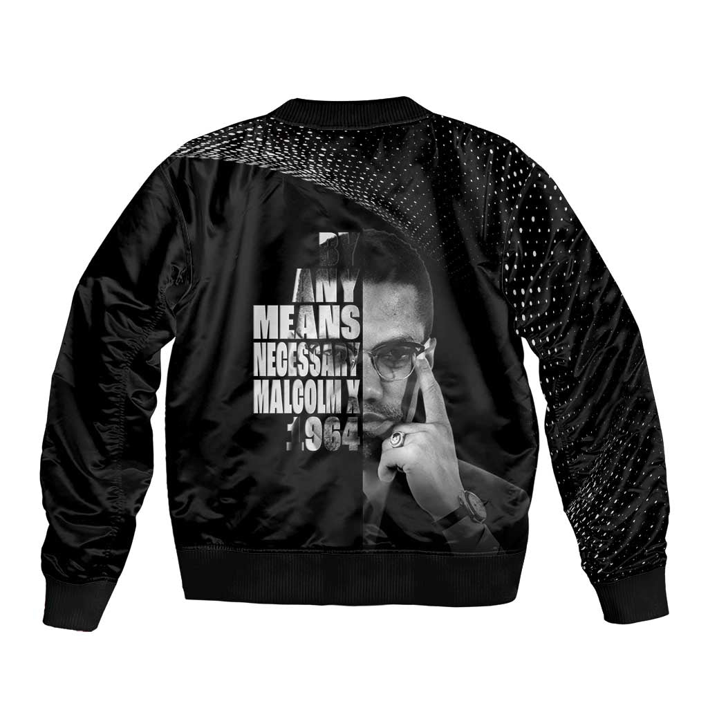 Malcolm X El-Hajj Malik El-Shabazz Bomber Jacket By Any Means Necessary - Wonder Print Shop