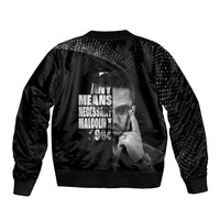 Malcolm X El-Hajj Malik El-Shabazz Bomber Jacket By Any Means Necessary - Wonder Print Shop