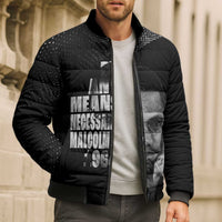 Malcolm X El-Hajj Malik El-Shabazz Bomber Puffer Jacket By Any Means Necessary - Wonder Print Shop