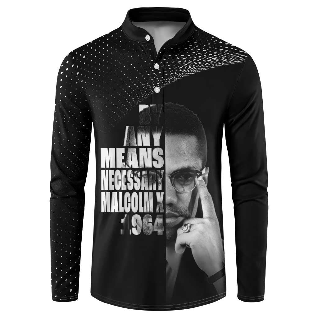 Malcolm X El-Hajj Malik El-Shabazz Button Sweatshirt By Any Means Necessary - Wonder Print Shop