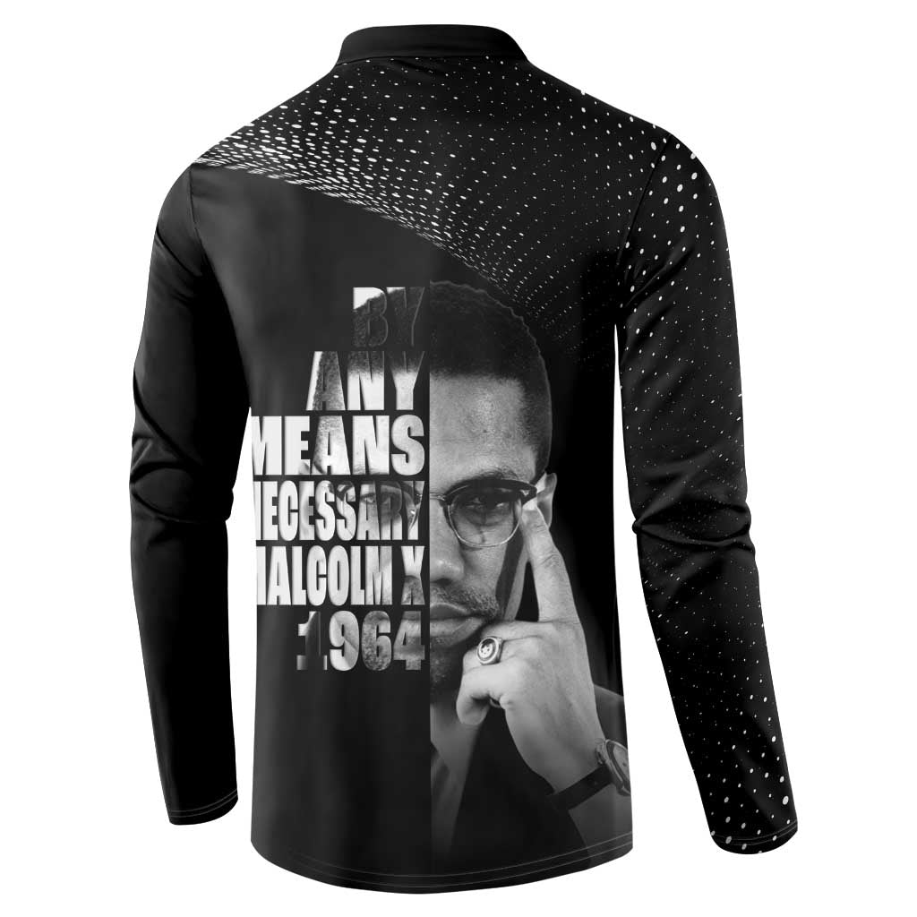 Malcolm X El-Hajj Malik El-Shabazz Button Sweatshirt By Any Means Necessary - Wonder Print Shop